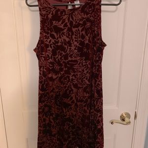 Old Navy maroon velvet swing dress